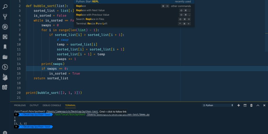 vs code example